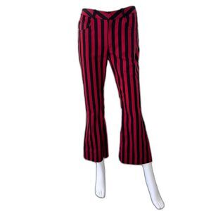 Marques ' Almeida Red and Black Striped Flared Pants size 8 Maximalist Style